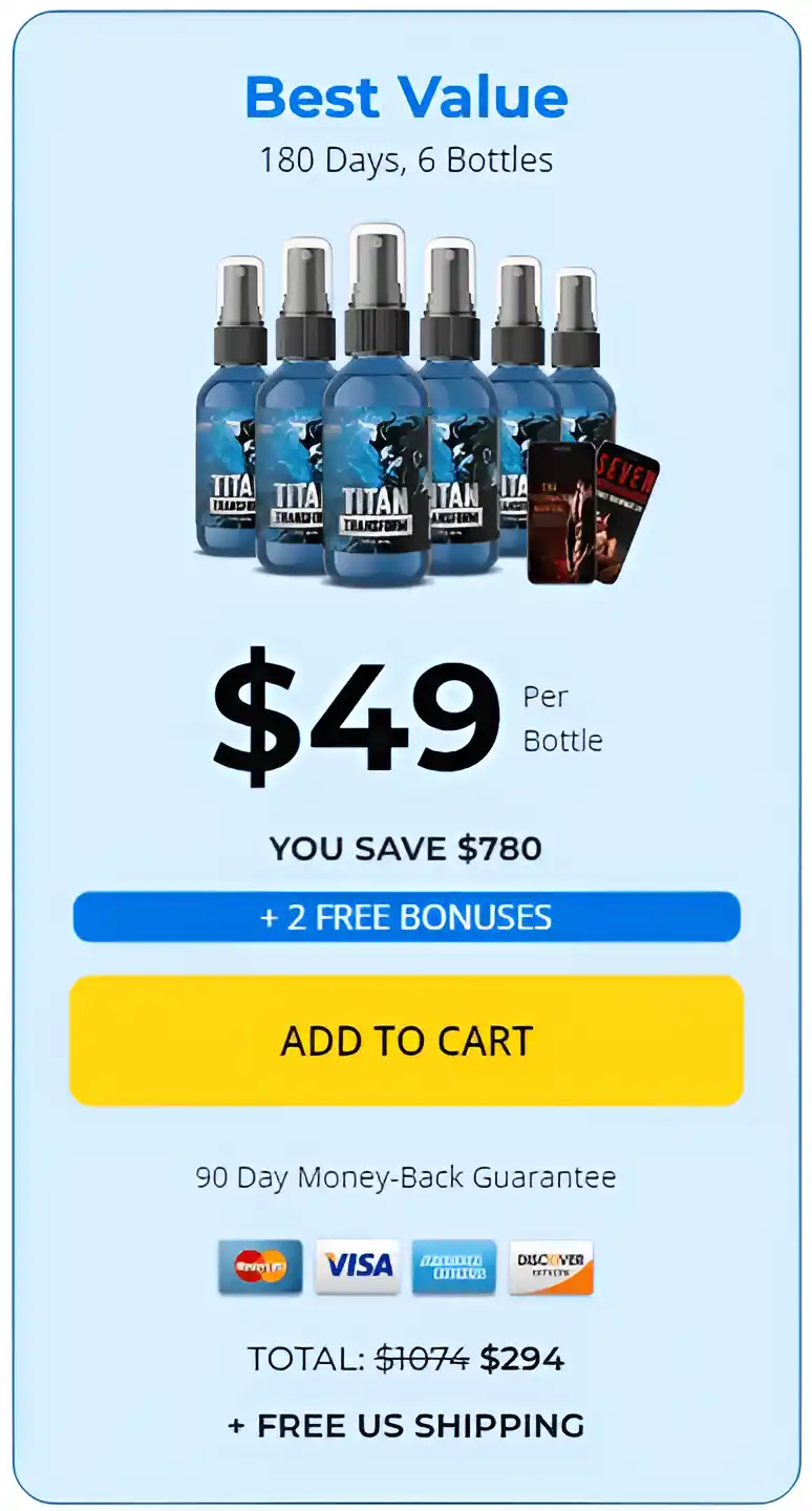 Titan Transform 6 bottles pricing